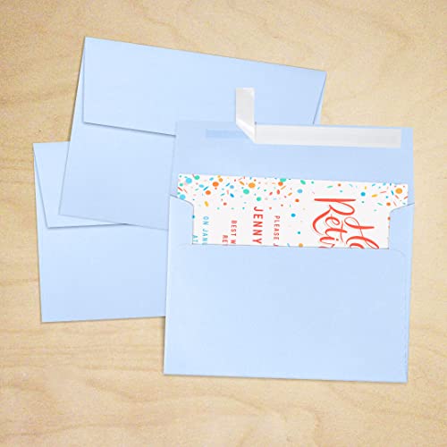LUXPAPER A7 Invitation Envelopes for 5 x 7 Cards in 80 lb. Baby Blue, Printable Envelopes for Invitations, w/Peel and Press Seal, 1000 Pack, Envelope Size 5 1/4 x 7 1/4 (Blue)