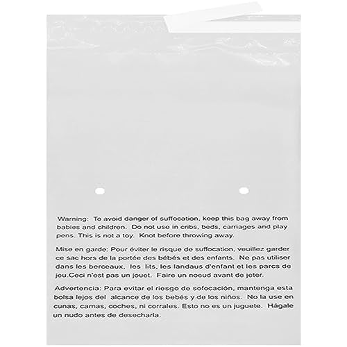 24" X 24” (400 Count) Self Seal Clear Poly Bags with Suffocation Warning for Packaging, Shipping, FBA Storage - Permanent Adhesive