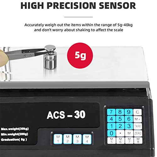 Postal Scales Digital Weight for Packages Kitchen Scale Highly Accurate Multifunction Food Household Stainless Steel Plates Precise and Tare Function Electronic (Color : Black) (Black)