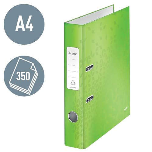 Leitz 10060054 A4 Lever Arch File, 50 mm Spine Width, Wow Range, Green