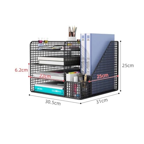 File Organizer 4-Tier Desk Organizer Paper Letter Tray Mesh Desktop and Storage for Office Desk
