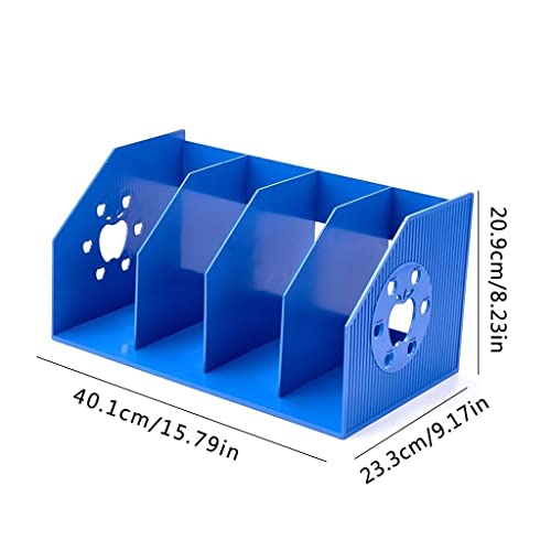 Sxzqjybb File Rack Desktop Magazine Folder Holder/Desk Organizer, Plastic Foldable for Office Organization and Storage with 4 Vertical Compartments Holders
