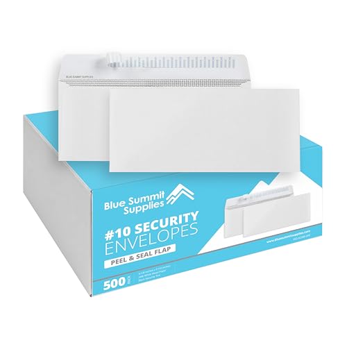Blue Summit Supplies 500#10 Windowless Security Envelopes, Self Seal