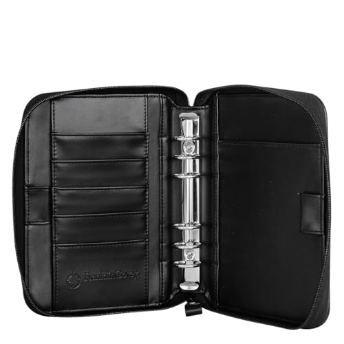 FranklinCovey - Spacemaker Ring-Bound Binder for FranklinCovey Planners | Simulated Leather - Zipper Binder (Compact, Black)