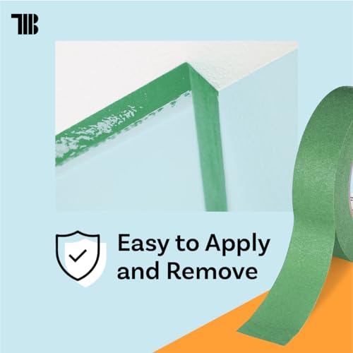 High Tack Green Painters Tape, 1.5 inch x 60 Yards, Case of 32 Rolls, Made in America, Strong Painters Masking Tape, Clean Removal, UV Resistant