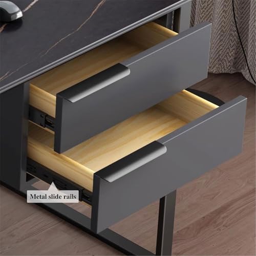 YUHUAWF Writing Desk Computer Desk Workstation, Home Office, Modern Rock Board Writing with Drawers Computer Desks