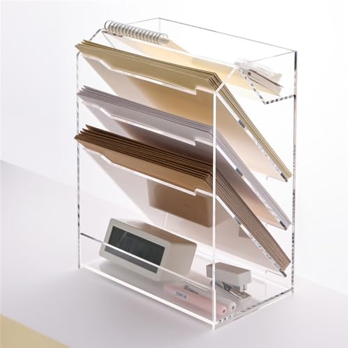 Desk File Organizer, Document Holder, Paper, File Tray, Office Organizer, 5 Compartment