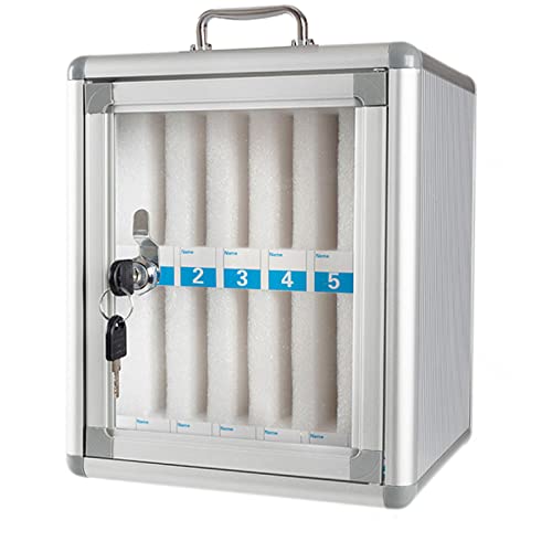 SDdPulse Wall-Mounted Mobile Phone Storage Box - 48 Slot Transparent Lockable Cell Phone Safe Deposit Box Portable Hand-Carry Design for Home & Office nization,12slots