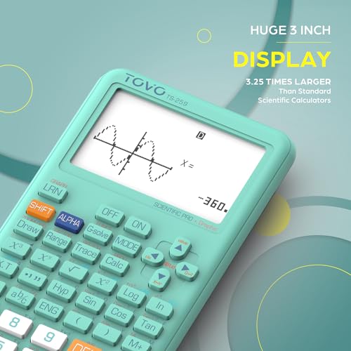 TOVO Scientific Calculator with Graphic Functions, 360+ Functions Graphing Calculator for Students, Large 3" Screen Multi-Mode Scientific Calculators for High School & College, TS-259