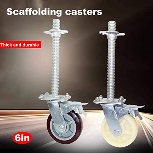 MXXADHPL Office castors Heavy-Duty Transportation Casters,Rubber Casters,Polyurethane Casters,Swivel Casters with Brakes