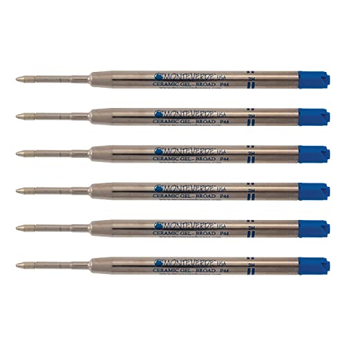 Monteverde Monteverde Ballpoint Pen Refill, Broad Point, Blue Ink, 6 Pack (P443BU)
