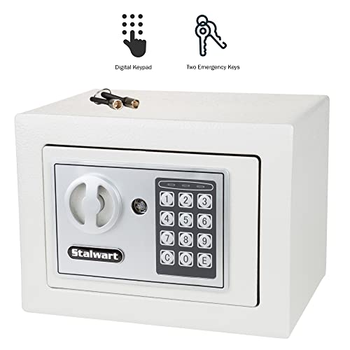 Digital Security Box - Compact Steel Combination Lock Box with Electronic Keypad - Portable Money Safe for Cash Savings or Jewelry by Stalwart (Gray)