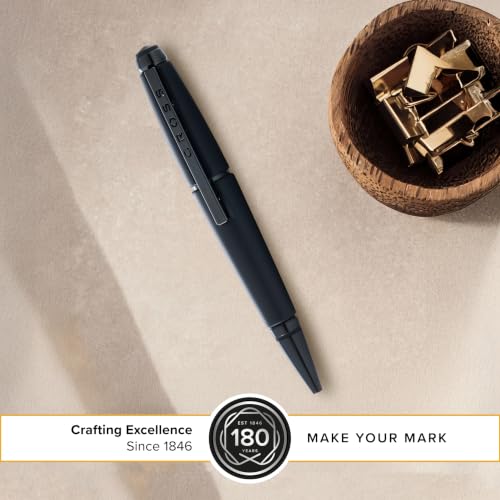 Cross Edge Matte Black Lacquer Gel Rollerball Pen, Medium Point, Black Ink