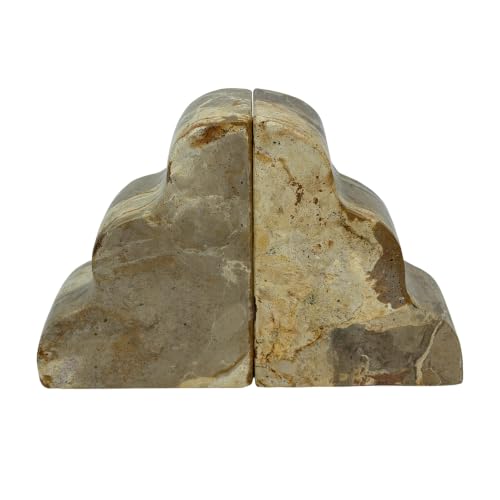 Things2Die4 Set of 2 Decorative Bookends, Scalloped Marble, 9 Inch Wide