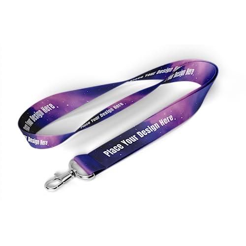 300 Pieces Custom Design Breakaway Lanyards Personalized Polyester Neck Straps with Logo, Text, Name for Office, Company, School, Event (With Design, 300)