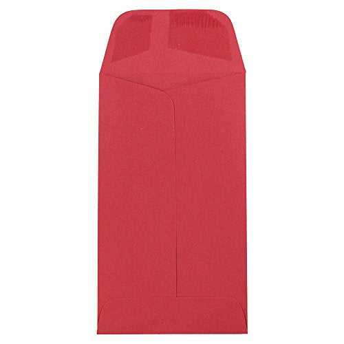 JAM PAPER #5.5 Coin Colored Business Envelopes - 3 1/8 x 5 1/2 - Red Recycled - Bulk 500/Box