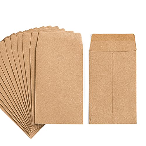 1000 Pack Small Coin Envelopes Kraft Paper 2.25"×3.5"