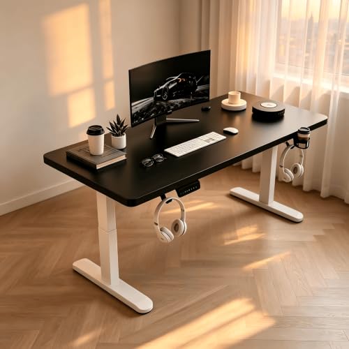 LCNDKF Height Adjustable Desk Electric, Sit to Stand Computer Workstation