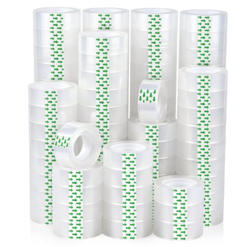 BOMEI PACK 96 Rolls Transparent Tape Refills Each Roll 3/4 x 800 Inches