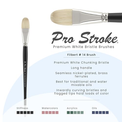 Creative Mark Pro Stroke Chungking Paint Brush - Filbert # 14, 2 Count