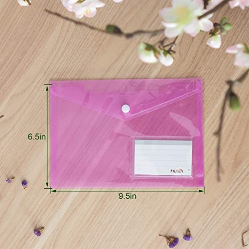 File Organizer 5 Pcs/Set A5 Poly Envelope Folder with Snap Button Clear Waterproof Plastic Document Protector Organizer for School Home Office File Folders ( Color : A5 Size-Clear ) (A5 Size colorful)
