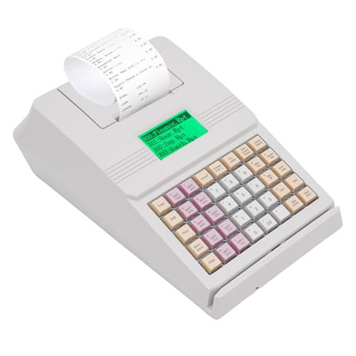 ChronosGear 40 Keys Electronic Cash Register, Cash Register with Locked Drawer and 8-Bit Display, Portable Cash Registers for Barcode Scanners, Small Ticket Printers (11.7in L)