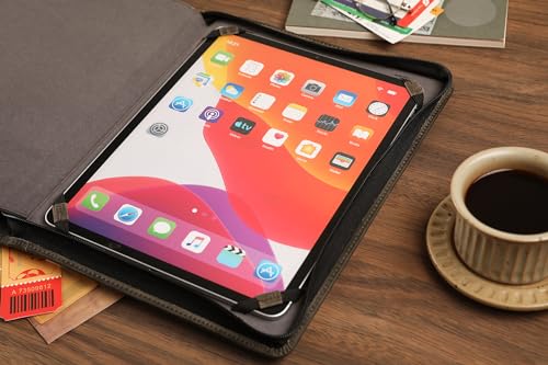 Leather Portfolio for 12.9 inch iPad Pro (2018/2020/2021/2022), Leather Portfolio with Ipad Holder for Letter Size Notepad, Personalized Padfolio for Men (Grey, Non-Custom)