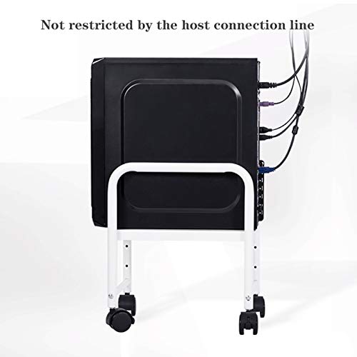 TOMYEUS CPU Stand Mobile CPU Stand Desktop Tower Holder Cart with 4 Caster Wheels Adjustable Metal PC Cart Holder CPU Steel Rolling Stand, Black Computer Tower Stand