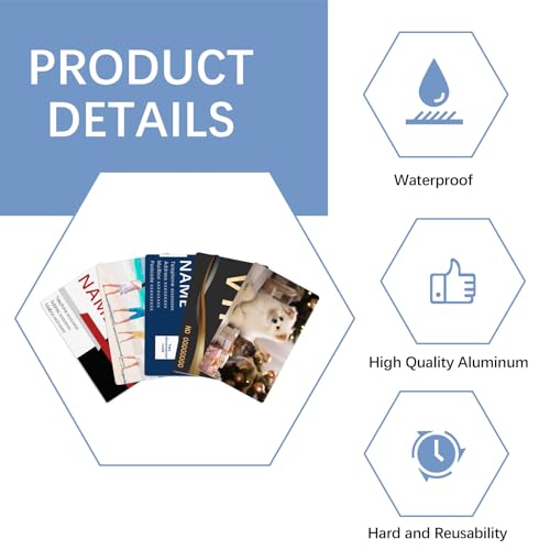 300 Pcs Sublimation Business Card Blanks Metal Bulk Aluminum Double Sides Name Cards Sublimation Blanks Products Heat Press Transfer Desk White sublimation business cards blank 3.4 x 2.1 x 0.01 Inch
