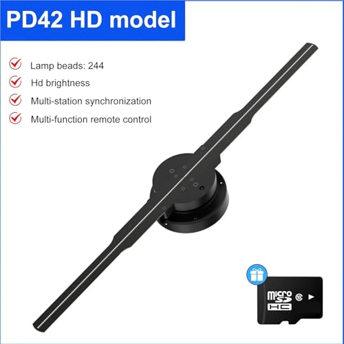 3D Hologram Fan 19.6in 2000x1152 WiFi Projector with 576 LED Light Beads for Business Store Advertising(42cm HD Edition)