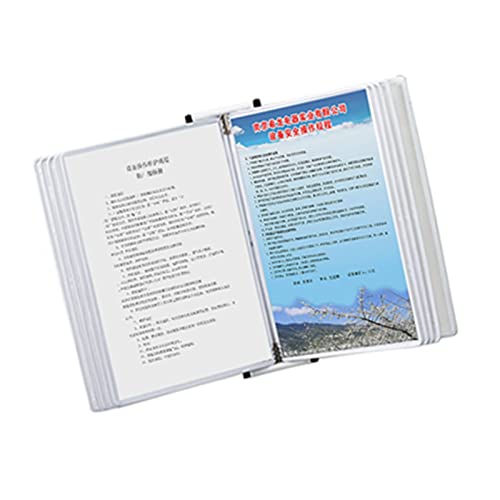 10-Page 20 Sheets Metal Wall Hanging Flip Display Folder For A4 Paper(White)