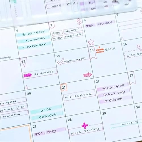 10 Pcs Manual Templates for Planning Calendar Reusable Transparent Log Template Dot Grid Drawing and List