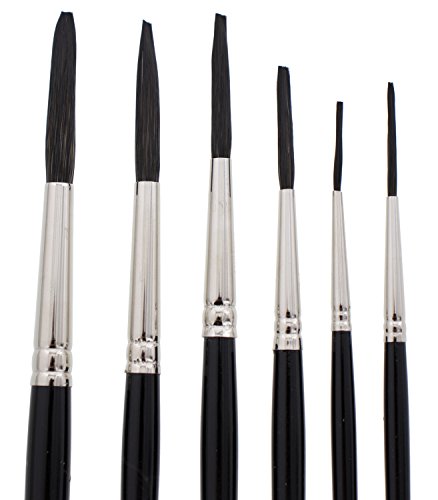 Andrew Mack Brush AM169-0-10 Series 169 Blue Squirrel and Black Synthetic Mix Quill Sizes 0-10 Pinstriping Brushes