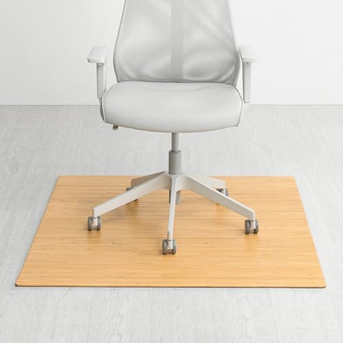 Anji Mountain 48" x 42" Bamboo Office Chair Mat for Carpet & Hardwood Floor
