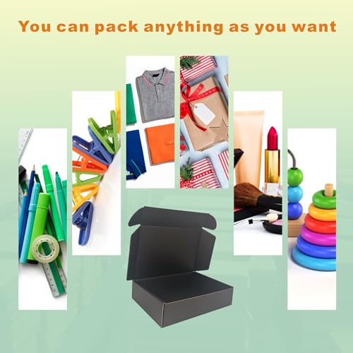 CH-BOX 150 Pack 9x6x2'' Small Shipping Boxes, Corrugated Cardboard Mailers for Business, Black (CM962B-150)