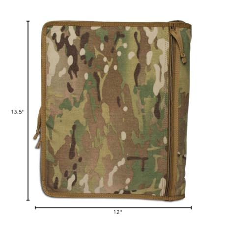 Tactical Notebook Covers Tactical 3-Ring Binder Cover | Fits 0.5"-1" Binders | Zippered Case for Military Field Admin | Durable Cordura Organizer for Documents & Notes (Coyote Brown)
