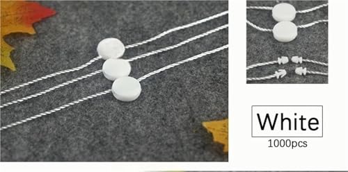 Hang Tag String 1000PCS Color Circular Double Insertion Clothing Label Hanging Tag Disposable Display Seal String Bullet Plug(1000pcs-White)