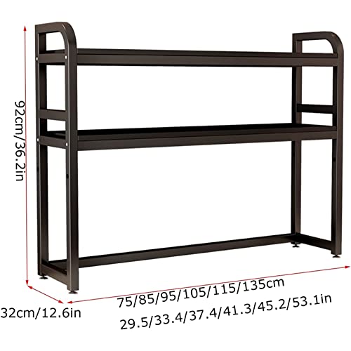 2 Tier Adjustable Office Desk Bookshelf, Desktop Bookcase for Computer Desk，Wood and Metal Printer Stand Office Supplies Organizers and Accessories Storage Display Shelf for Women Man and Kids ( Color