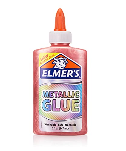 ELMER'S 2120097 Official Metallic Glue, Pink, Liquid, Glue, Slime, Original, Educational Toy, Gift, 5.7 fl oz (147 ml)