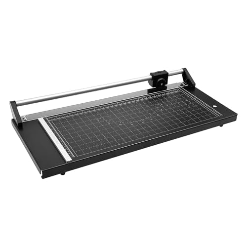 Rotary Paper Cutter, Manual Paper Trimmer Heavy Duty Guillotine Trimmer 24" Cut Width for Photo Paper Card Stock Office Paper