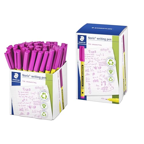 STAEDTLER Noris - Handwriting Pen - Magenta - Pack of 50, 307-20CT50