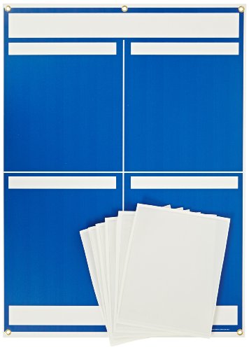 Brady 114611 1/4" Heavy Duty Preboard with Polystyrene Foam Core, 34-1/4" Height, 25" Width Blue 4-Panel Lean Communication Board
