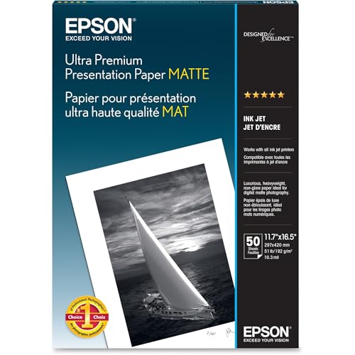 Epson S041343 A3 Size Achival Matte Paper For Use W/Epson Stylus Photo 2000P