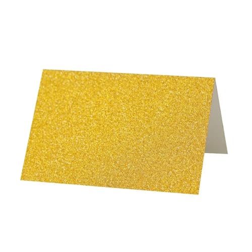 Name Tent Table Cards 200pcs Vintage Wedding Place Cards Blank Folded Name Seat Card Kraft Paper Elegant Seating Number Card Banquet Tables(Gold)