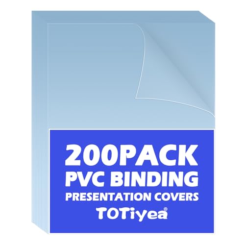 TOTiyea 200 Pack 8 Mil Clear Binding Covers 8.5" x 11",Bulk Pack