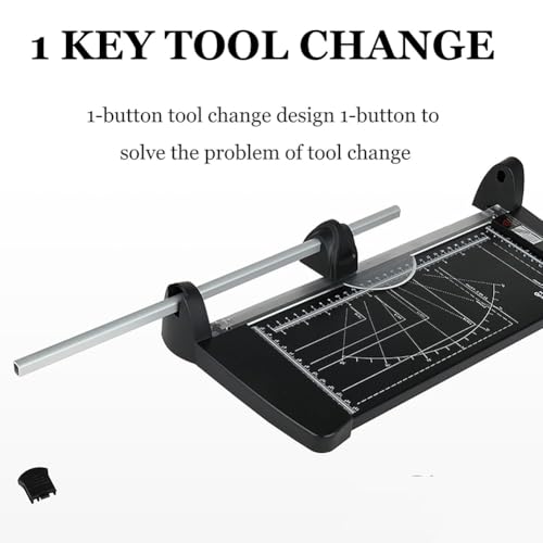 Acivirdde A2 Rotary Trimmer with Magnetic Ruler, Cuts Up to 10 Sheets, and Clear Cutting Guides for Scrapbooking and Craft Projects