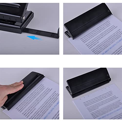 BNISRGLD Adjustable Metal 6 Hole Punch A4/A5/A6/B3/B4/B5 Standard Sheet Planner Scrapbooking Tool