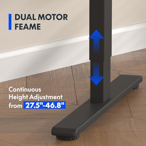 FLEXISPOT E3 Dual Motor 2 Stages Standing Desk Height Adjustable Electric Stand Up Desk Frame Only (Black)