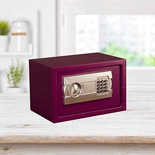 QWERAXZG Password Safe，Electronic Steel Safe with Keypad, 2 Manual Override Keys Money,for Home, Business or Travel