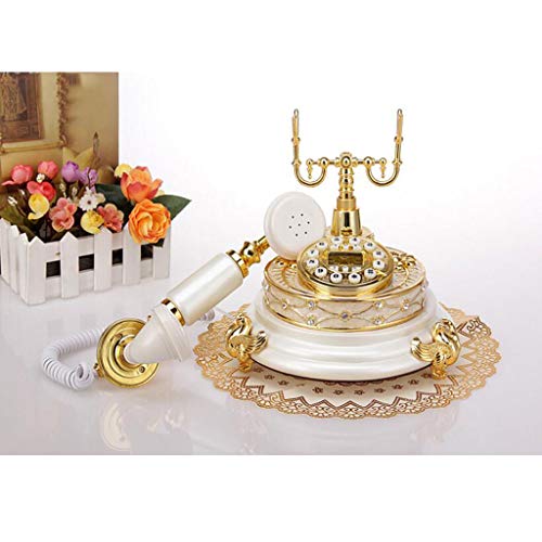 Telephone Antique Telephone European Antique Retro Phone Creative Fashion Home Landline Garden Office Telephone Landline WD (White b)